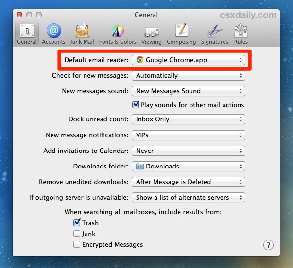 set default email client for mac